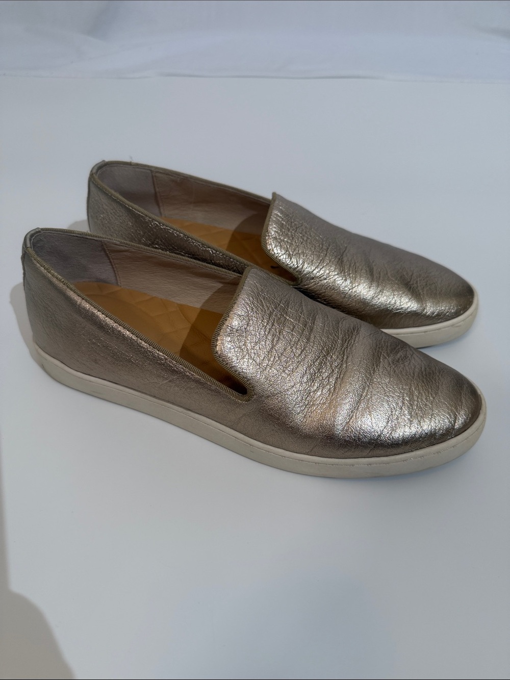 Birdies Gold Leather Sneakers Leather Size 8.5